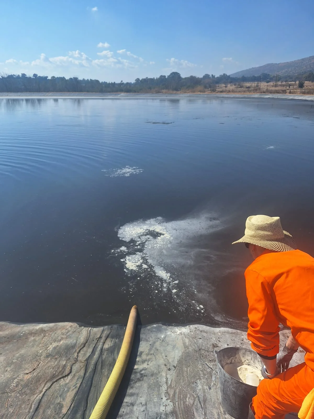 Outlet visual for Municipal wastewater works, Highveld — treating a non-functional WWTW